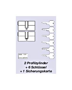Schließanlage System 3-AX (2 PZ+6 Schlüssel+1 Sicherungskarte)